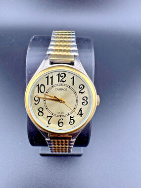 Vintage Carriage by Timex Watch Two-Tone Gold Dial WR30M